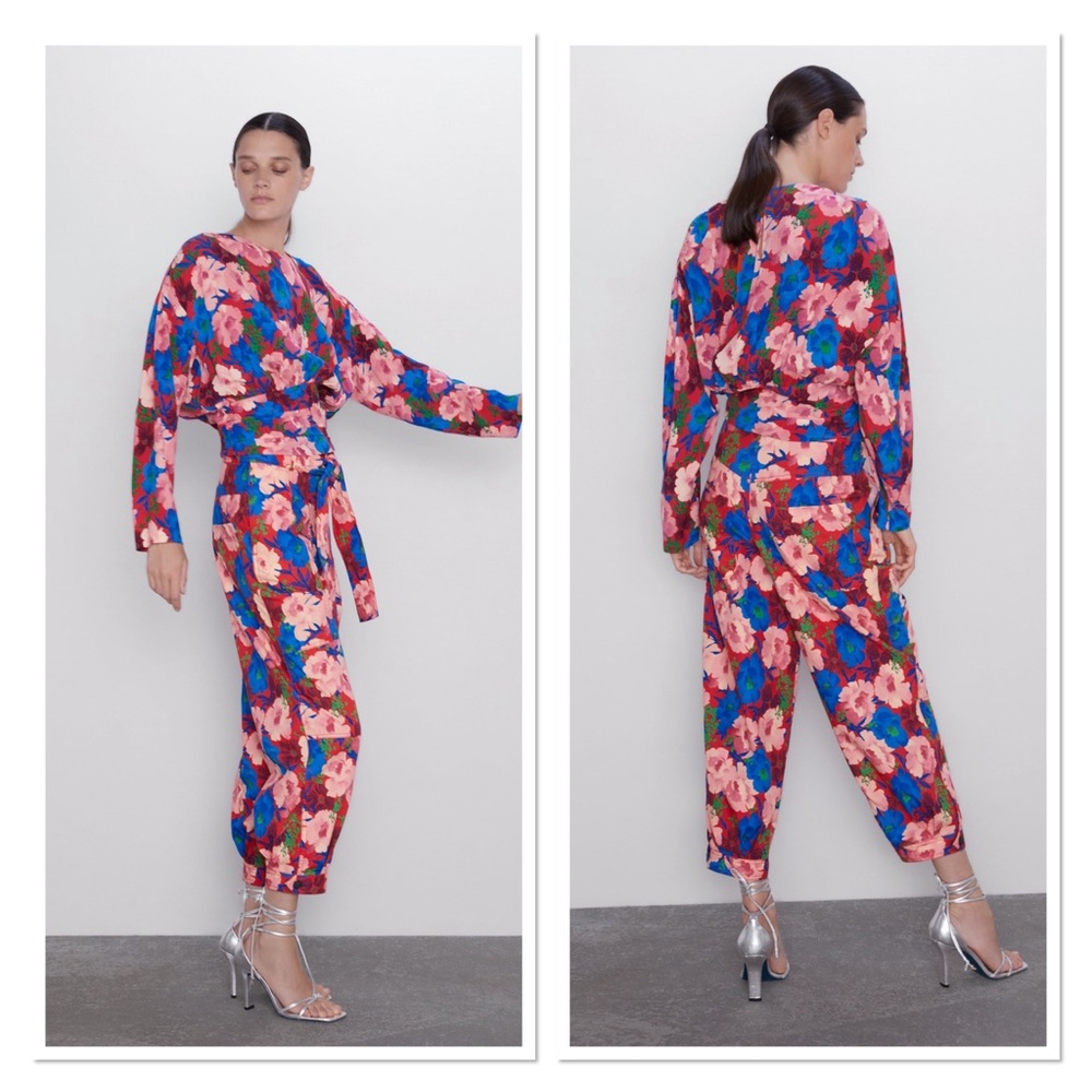 Zara floral print set of top and pants blogger fav